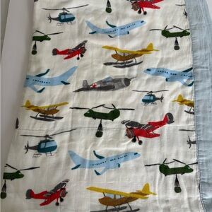 Baby Little Unicorn Airplane and Helicopter Muslin blanket